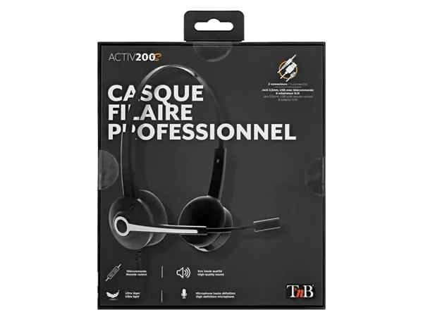 TNB Activ 200S Professional Stereo Headset Jack Usb Professionnal Stereo Headset With Usb Adaptor And Remote… — vue 7