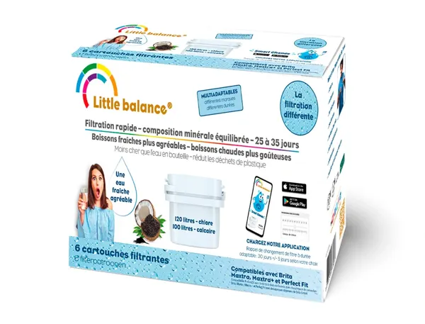 Pack De 6 Cartouches Filtrantes 120l. Chlore 100 L. Calcaire, Little Balance — SERVICES GENERAUX — vue 3