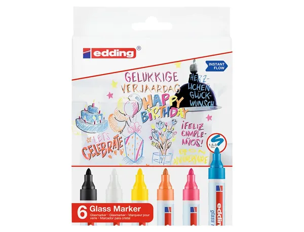 Marqueur Edding 95 Pour Verre Pointe Ronde Trace 1,5 A 3mm Coloris Assortis — Fournitures — vue 5