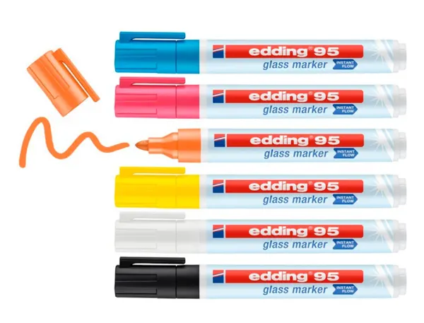 Marqueur Edding 95 Pour Verre Pointe Ronde Trace 1,5 A 3mm Coloris Assortis — Fournitures — vue 3