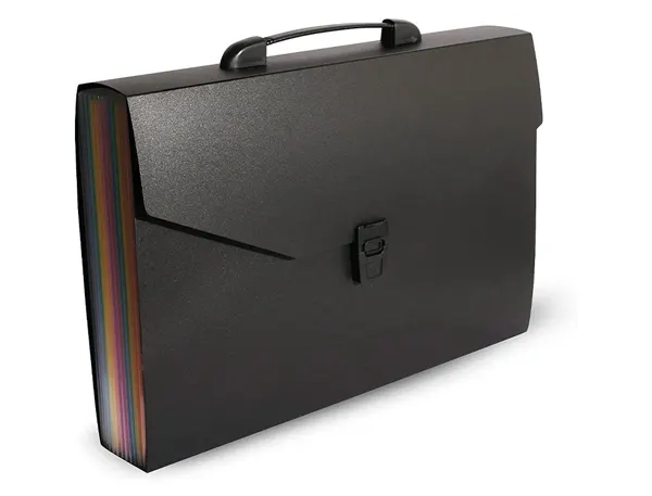 Trieur Valisette Rainbow Class 12 Compartiments Polypropylene A4 38x26x6cm Coloris Noir, VIQUEL — Classement &… — vue 6