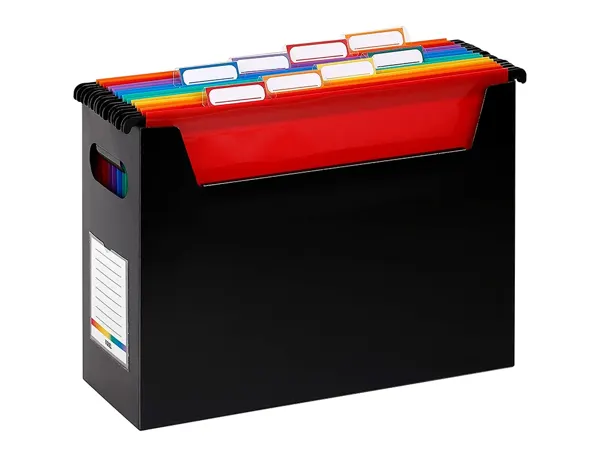 Boite Easycase Rainbow Class 8 Dossiers Suspenduspolypropylene A4 32,8x24x12 cm Coloris Noir, VIQUEL — Classement &… — vue 3