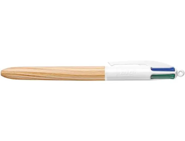 Stylo-Bille Bic 4 Couleurs Wood Pointe Moyenne 1mm Boite 12 Unites — Fournitures — vue 4
