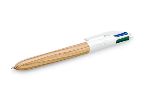 Stylo-Bille Bic 4 Couleurs Wood Pointe Moyenne 1mm Boite 12 Unites — Fournitures — vue 5