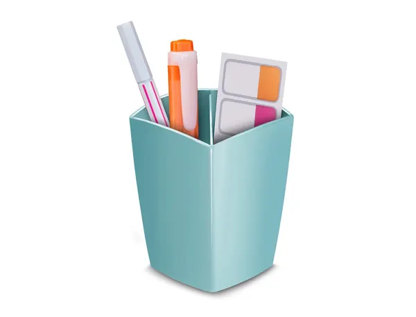 Pot Crayons Cep Riviera 2 Compartiments 32 Crayons 74x74x95 Mm Vert D'eau — Aménagement d'espace — vue 3