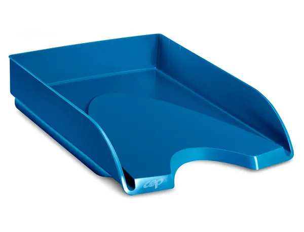 Corbeille Courrier Cep Riviera Polystyrene Antichoc Superposable Verticale / Escalier 348x257x66 mm Bleu —… — vue 3