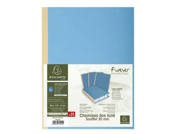 EXACOMPTA Chemise à soufflet, en carton, 320 g/m2, bleu — Classement & archivage — vue 6
