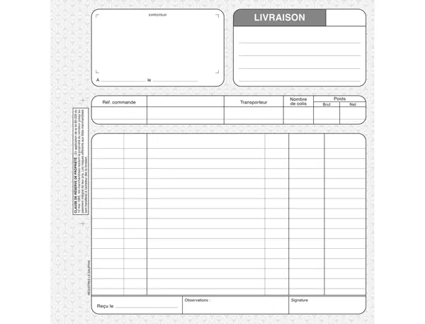 LE DAUPHIN Manifold "Livraisons", 210 x 210 mm, tripli — Papier, cahier & courrier — vue 3