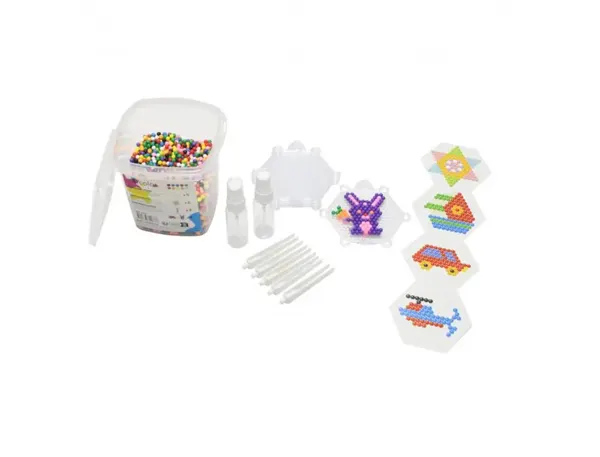 Aquaperles Ocolor 5mm + 5 Plaques + 2 Vaporisateurs + 5 Pinces + 8 Motifs Coloris Assortis Bac De 6000 Perles, LA… — vue 3