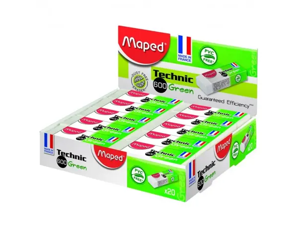 Maped Gomme en plastique Technic 600 Green, blanc — Fournitures — vue 3