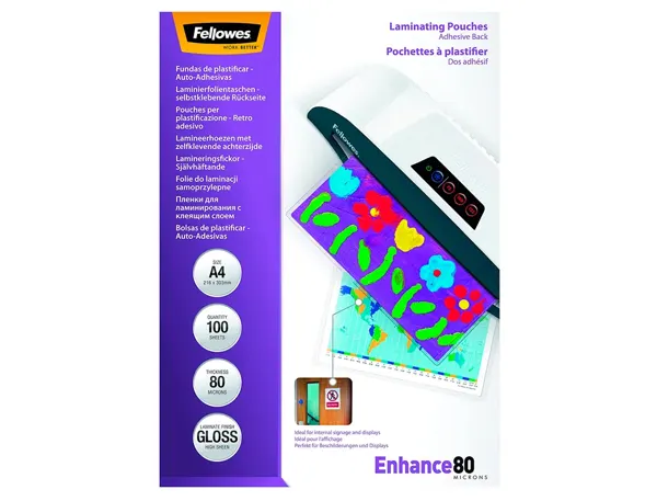 Boite de 100 pochettes à plastifier dos adhésif A4 80 micron, N.C — Informatique & bureautique — vue 3