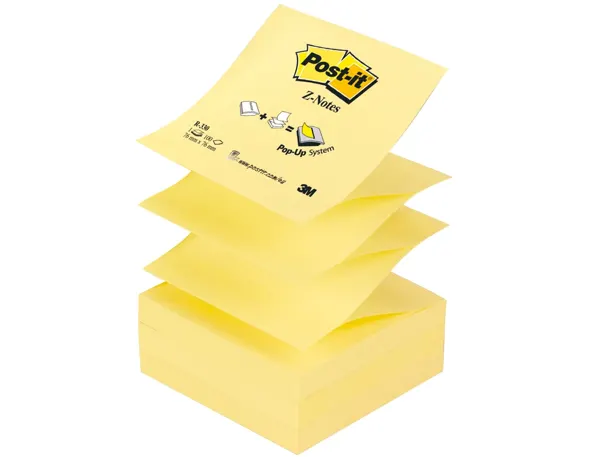Lot de 12 blocs de 100 feuilles z-notes repositionnable 76 x 76 mm coloris jaune, Post-it — Fournitures — vue 3