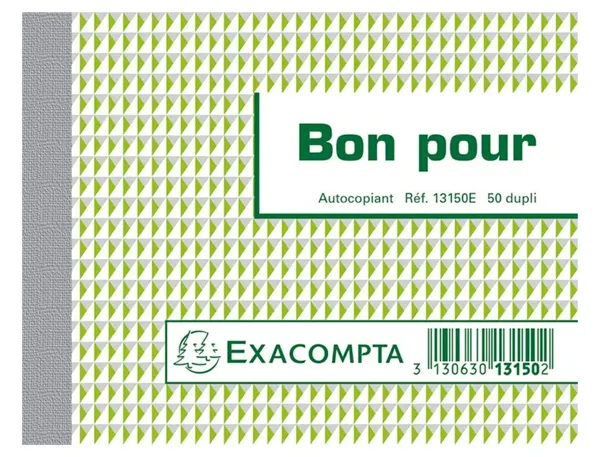 Manifold Bon pour NCR format 10,5 x 13,5 cm 50 duplicatas autocopiants, EXACOMPTA — Papier, cahier & courrier — vue 3