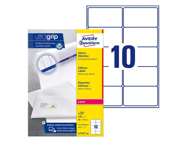 AVERY Etiquette d'adresse, 99,1 x 57 mm, blanc — Fournitures — vue 3