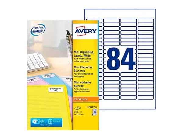 AVERY Mini étiquette d'adresse laser, 46 x 11,1 mm, blanc — Fournitures — vue 3