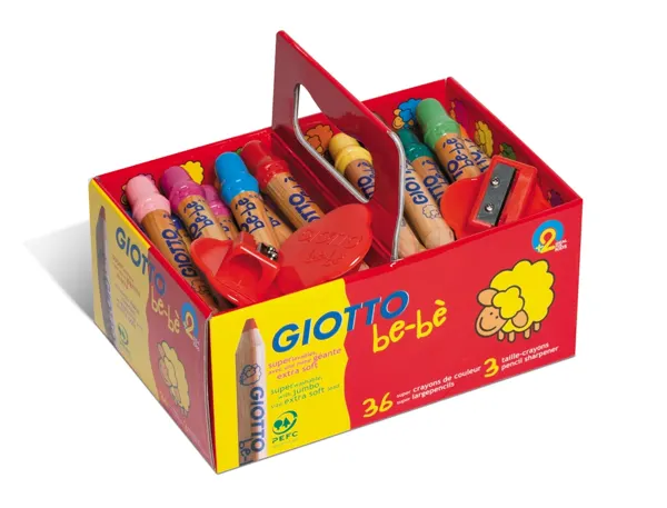 Crayon Couleur Giotto Be-Bè 105 mm Mine Facile À Tailler Diamètre 7mm Coloris Vifs Boîte 36 Unités + 3… — vue 3