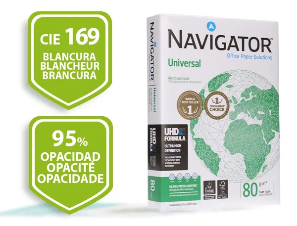 Papier Navigator Multifonction Universal A4 80g Blancheur 169 Opacité 95 Rigidité 120 Qualité Supérieure 500… — vue 3