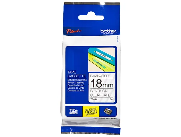 Recharge de ruban BROTHER TZE   noir et transparent 18 mm — Informatique & bureautique — vue 3