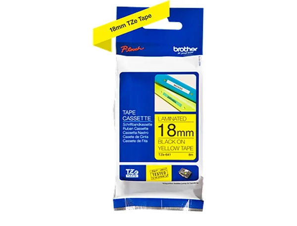BROTHER P-TOUCH TZE-641 noir sur jaune  18mm — Informatique & bureautique — vue 3