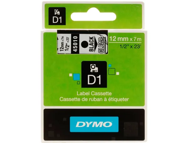 DYMO Ruban d'étiquette D1 noir/transparent, — Informatique & bureautique — vue 3