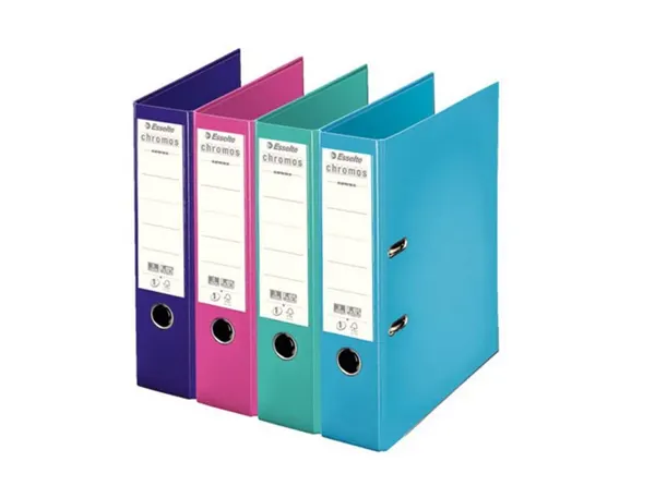 Classeur Levier Esselte Chromos Plus A4 Polypropylène Griffes Blocage Dos 80 mm Grand Porte-Étiquette Coloris… — vue 3