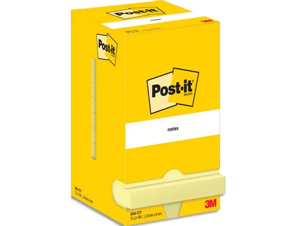 Cube de 450 feuilles de notes post-it repositionnable 76 x 76 mm coloris jaune — Fournitures — vue 4