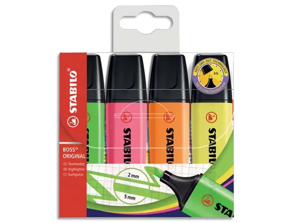 STABILO Surligneur "BOSS ORIGINAL", étui en PET de 8 — Fournitures — vue 3