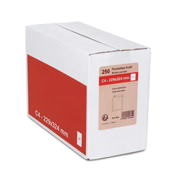 Pochette Kraft Gpv Adhésive Économique C4 229x324 mm 90g Paquet 250 Unités — Aménagement d'espace — vue 4
