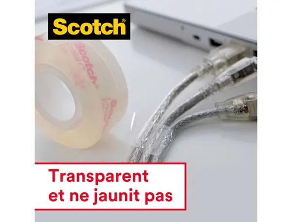 Scotch Ruban adhésif Crystal Clear 600, 19 mm x 33 m, 7+1 — Fournitures — vue 4