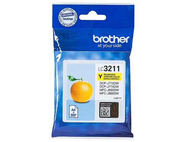 BROTHER LC3211Y Yellow ink cartridge with a capacity of 200 pages — Cartouches & toners — vue 3