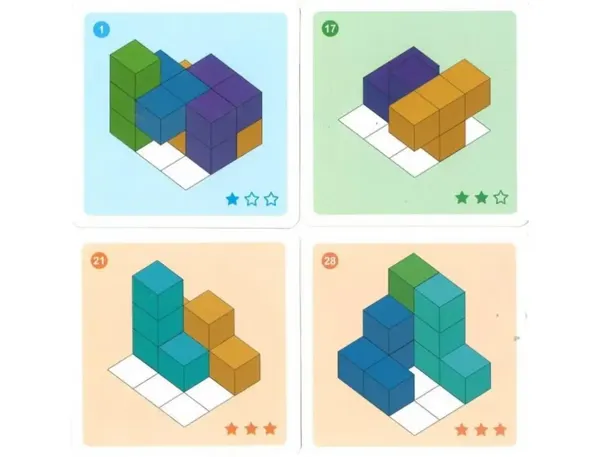 Jeu Interdacta Cubissimo 1 Cube 7 Pieces Bois Formes Biscornues + 30 Cartes Defis + 1 Livret Instruction — Matériel… — vue 3