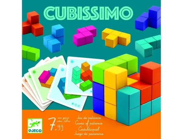 Jeu Interdacta Cubissimo 1 Cube 7 Pieces Bois Formes Biscornues + 30 Cartes Defis + 1 Livret Instruction — Matériel… — vue 4