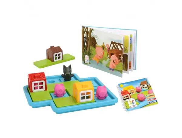 Jeu Interdacta Les 3 Petits Cochons 1 Plateau + 3 Maisons + 3 Cochons + 1 Loup + 1 Livret + 1 Livre Avec Le —… — vue 4