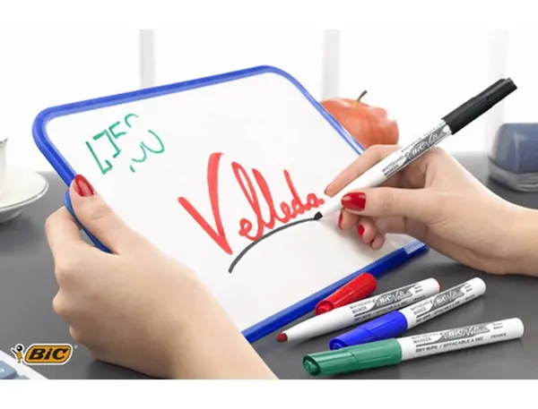 Marqueur Bic Velleda 1741 Effaçable Pointe Ogive Moyenne Couleur Bleu Pack De 47 + 3 Offerts — Fournitures — vue 3