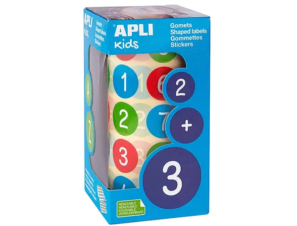 Gommette Apli Kids Enlevable Ronde 20 mm 123 Majuscules Multicolores Rouleau 900 Unités — Activités artistiques — vue 3