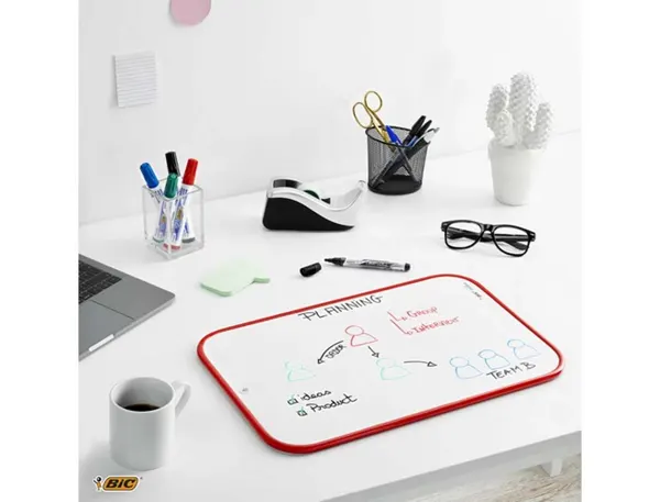 Tableau Blanc Velleda Double Face Effaçable Unie Oeillet Suspension Livré Sous Pochette 60x90 cm — Aménagement… — vue 3