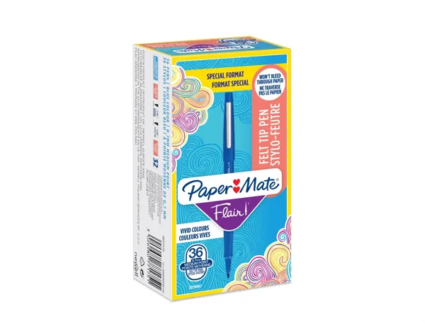 Paper:Mate Stylo feutre Flair Original, Value Pack, bleu — Fournitures — vue 3