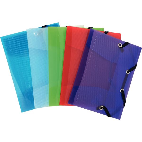 Chemise 3 rabats à élastiques CRYSTAL en polypropylène, format pocket 12x16 cm, coloris assortis — Non classé