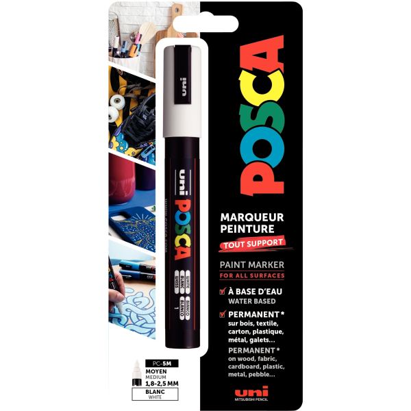 Blister 1 marqueur Posca blanc — DESSIN SCOLAIRE ET PROFESSIONNEL