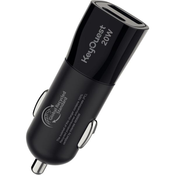 Chargeur voiture 2 ports USB-A et USB-C noir, EKOGREEN — INFORMATIQUE