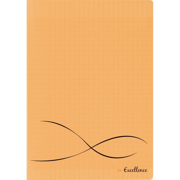 Piqûre 96 pages EXCELLENCE, format 24x32 cm, seyès, couverture polypropylène orange — CAHIERS ET DERIVES DE PAPIER