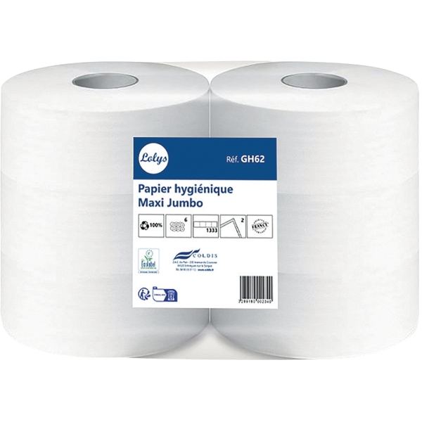 Lot de 6 rouleaux papier hygiénique Jumbo 2 plis 320m, N.C — SERVICES GENERAUX