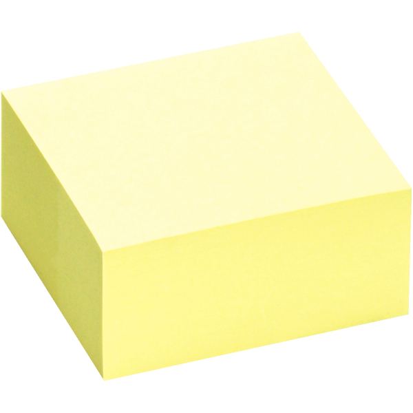 Bloc cube de 400 feuilles de notes repositionnables 75 x 75 mm coloris jaune pastel, N.C — CAHIERS ET DERIVES DE PAPIER