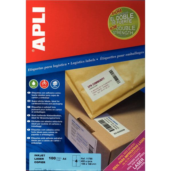 Boîte de 400 étiquettes adhésives extra fortes blanches 148x, N.C — COURRIER ET EXPEDITION