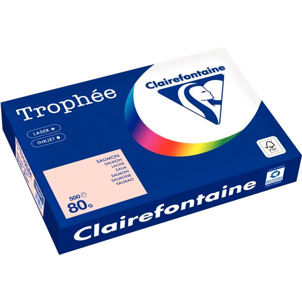 Ramette de 500 feuilles format A3 80g saumon CLAIREFONTAINE — Non classé