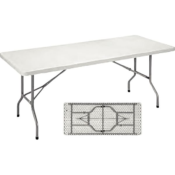 Table pliante en polypropylène L152 cm P76 cm gris, N.C — MOBILIER