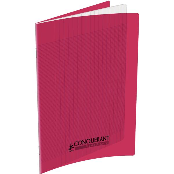 CONQUERANT CLASSIQUE Cahier 170 x 220 mm, séyès, rose — Cahiers francais