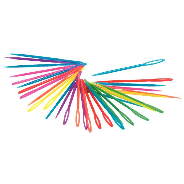 Lot de 32 aiguilles en plastique, pour le code 77950 (PQ 40 CRT A BRODER 24X17CM) couleurs assorties, Folia — Tresser &…