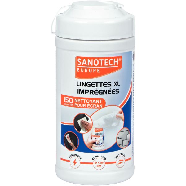 Boite de 150 grandes lingettes nettoyantes, SANOTECH — INFORMATIQUE
