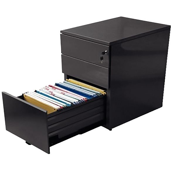 Caisson hauteur bureau professionnel P60 cm en métal 3 tiroi, N.C — MOBILIER